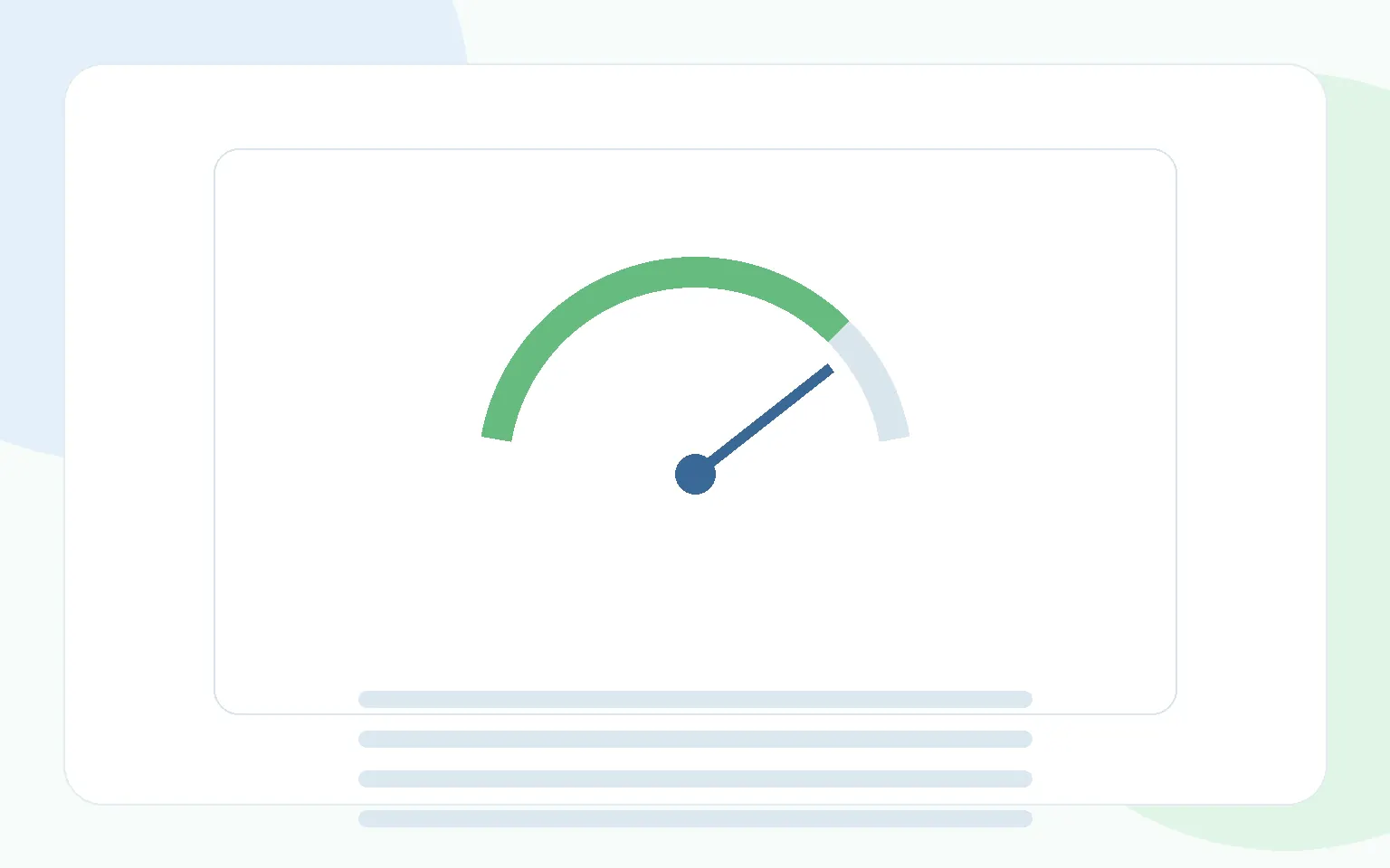 Website performance dashboard with speed gauge and Core Web Vitals optimization rows