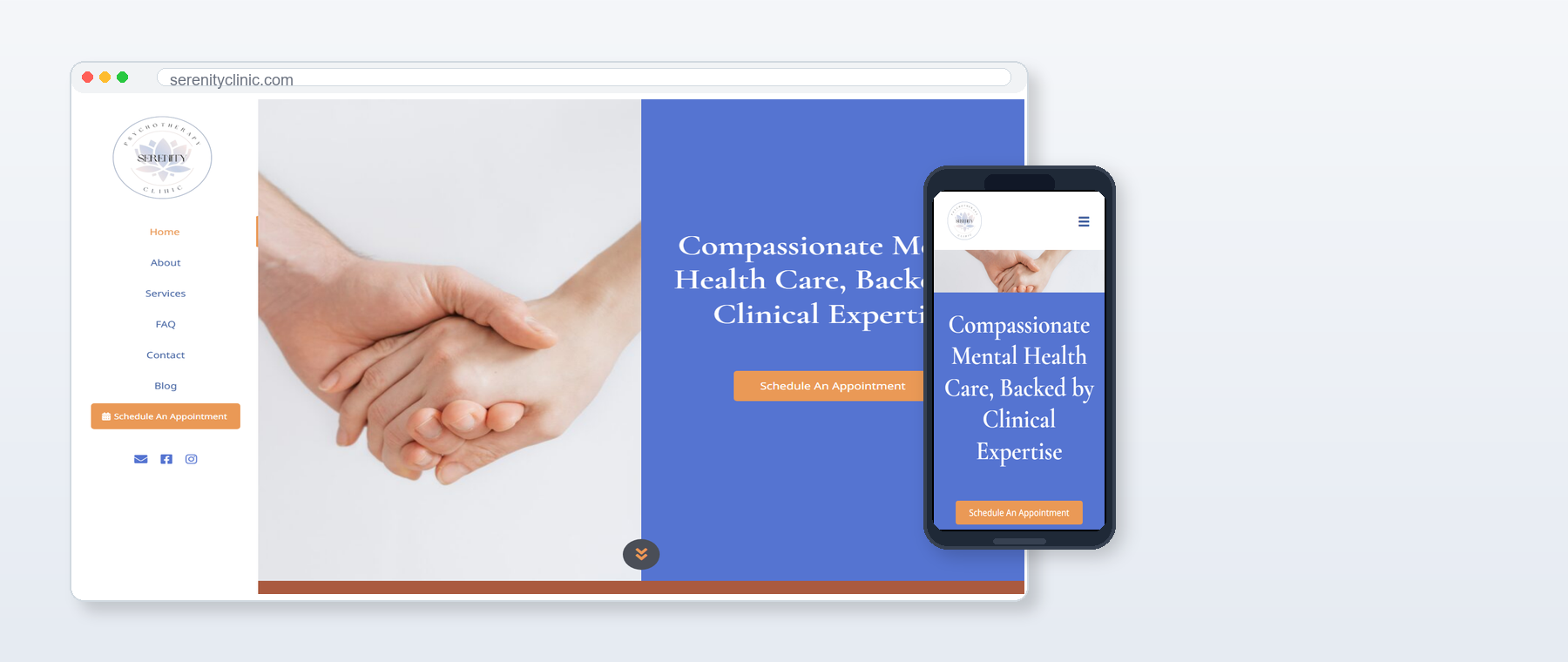 Serenity Clinic website project screenshot